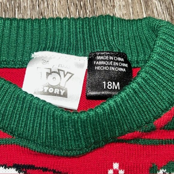 Toy Story Rex Ugly Christmas Sweater Size 18 M Toddler Baby Rex-Mas Holiday NWOT - Picture 3 of 4